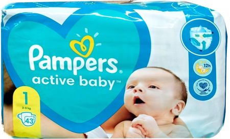 Pampers Pieluchy Active Baby 1 Newborn 2-5Kg 43Szt. - Bag