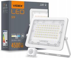 Zdjęcie Videx Naświetlacz Led Biały Czujnik Ruchu Halogen 50W (VLEF2E505WS) - Bobolice