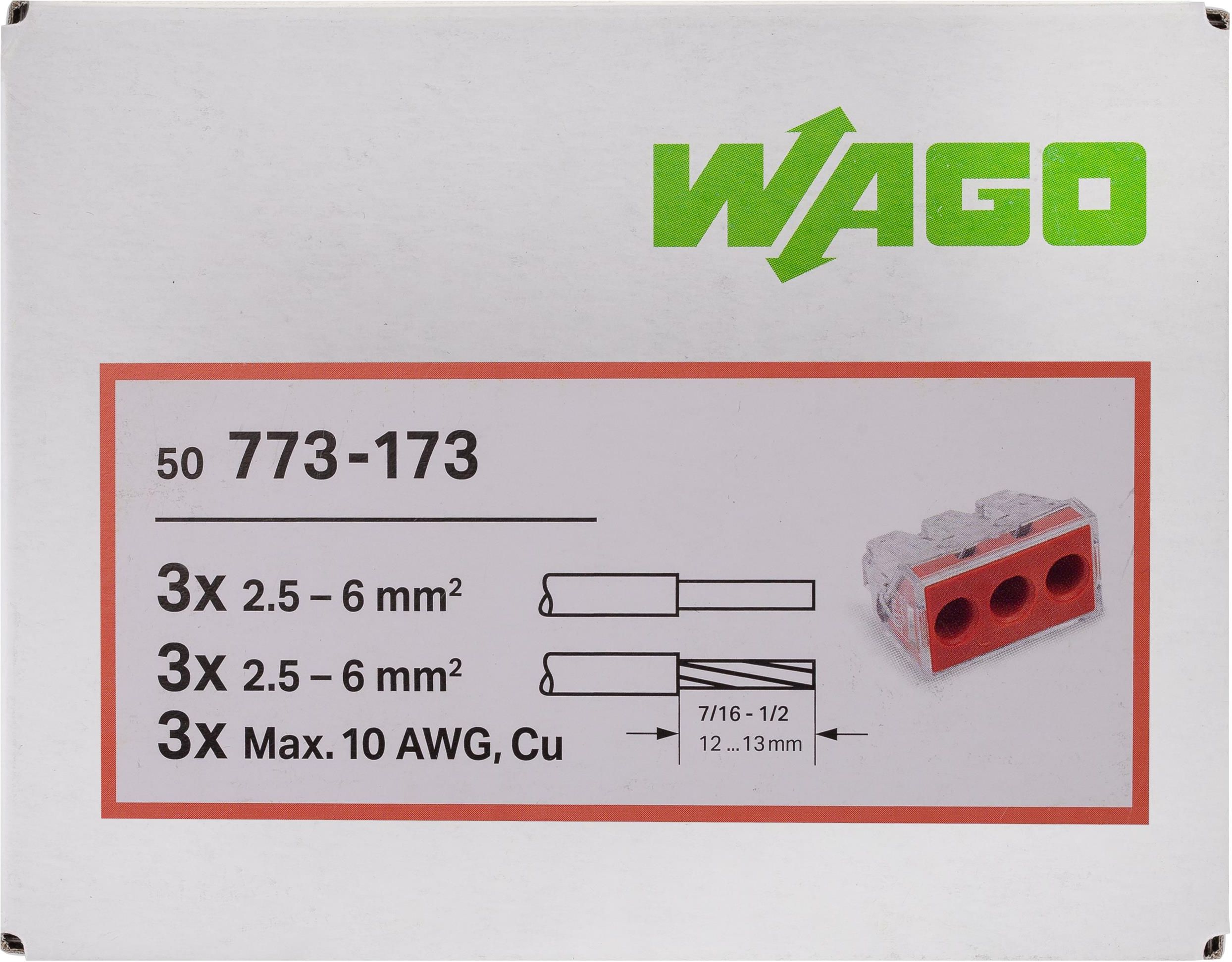 Wago Elwag 773-173 Szybkozłączka 3x 2,5-6,0mm2 400V 41A 50szt. 773173 ...