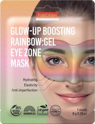 Purederm Purederm GlowUp Boosting Rainbow Gel Eye Zone Mask Hydrożelowa Wegańska Maska Na Oczy 8G