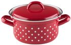 Riess Garnek Emaliowany 0,5L Czerwony W Białe Kropki Polka Dot Red (127077)