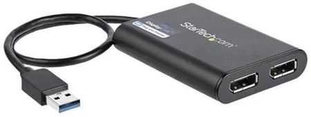Startech.Com Usb To Dual Displayport Adapter - 4K 60Hz 3.0 (5Gbps) External Video Displaylink Dl-6950 Black (Usb32Dp24K60)