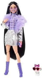 Barbie Extra Czarne włosy srebrzysty strój HHN07
