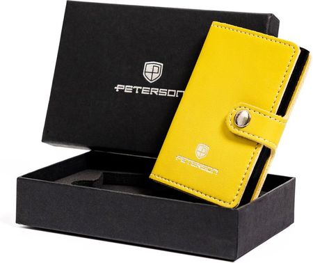 Skórzane etui na karty Peterson PTN ES żółty