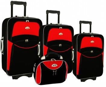 Zestaw walizek 3 walizek + Kuferek PELLUCCI RGL 773 Czarno czerwona