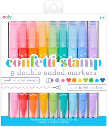 Ooly Dwustronne Flamastry Ze Stempelkami Confetti Stamp