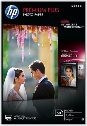 HP Premium Plus Glossy Photo Paper-50 sht/10 x 15 cm (CR695A)
