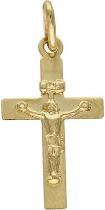 Diament Złota zawieszka krzyżyk 585 z Jezusem (DIAZAW6261585)