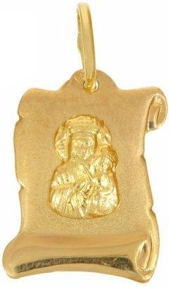 Caspol.Eu Złoty Medalik Z Wizerunkiem Matki Boskiej Częstochowskiej Na Papirusie Me.00121 Pr.585