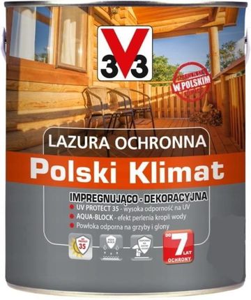 V33 lazura Ochronna Polski Klimat Impregnująco-Dekoracyjna Tek 0,7l