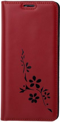 Etui Na Telefon Rfid Smart Magnet Samsung M31S Costa Red Kwiaty Black Skórzane