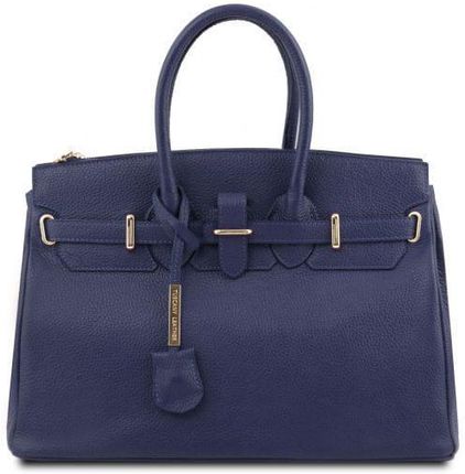 Tuscany Leather TL Bag - skórzana torebka ze złotymi dodatkami , kolor ciemny niebieski TL141529