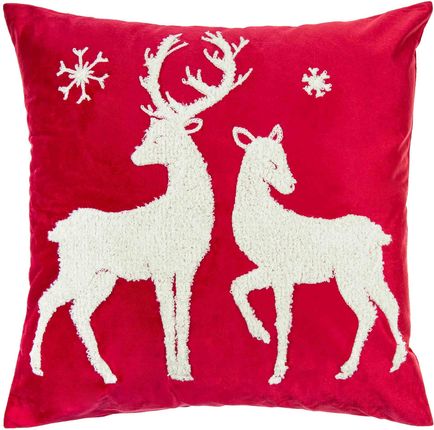 Czerwona Poszewka Świąteczna 45X45 Deer 23681