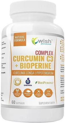 Wish Pharmaceutical Curcumin C3 + Bioperine Complex Kurkumina I Piperyna 60kaps.