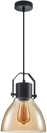 Italux Darlena lampa wisząca loft z bursztynowym kloszem do jadalni 1x E27 (PND223711BK+AMB)