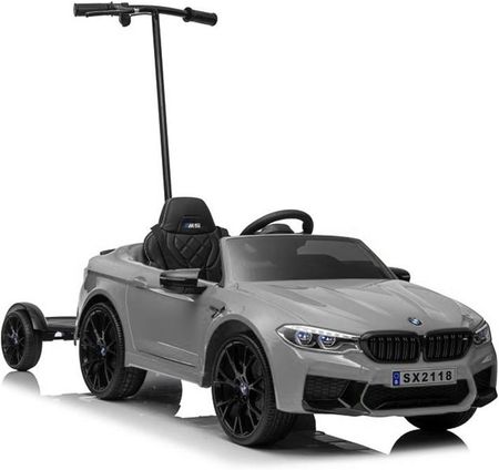 Lean Cars Auto Na Akumulator Bmw M5 Z Platformą Dla Rodzica Srebrne Lakierowane