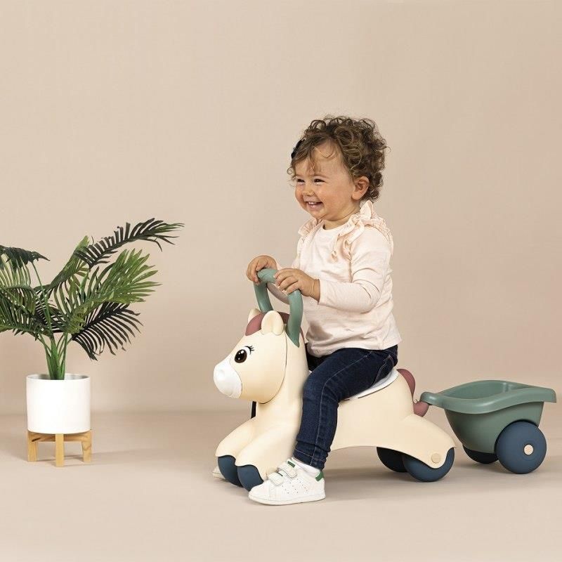 Smoby Little Pierwszy Jeżdzik Pony Ride-On Kucyk Z Przyczepką - zdjęcie 2 Smoby Little Pierwszy Jeżdzik Pony Ride-On Kucyk Z Przyczepką