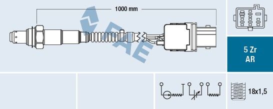 FAE 77184 Sonde lambda Sonde de régulation