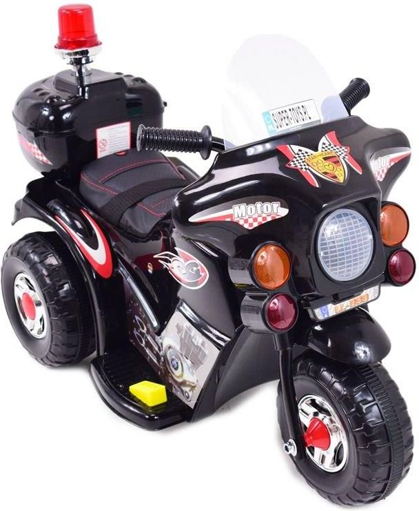 Super-Toys Pierwszy Motor Chopper Na Akumulator Kogut Miękkie Siedzenie Pasy/Ll999 Czarny