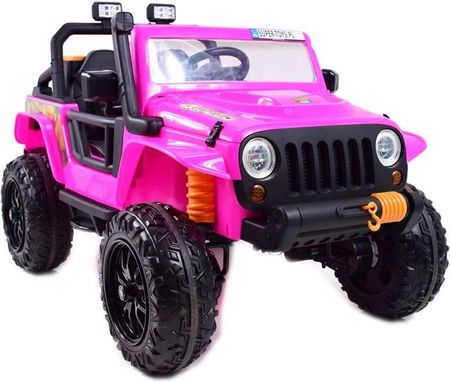 Super-Toys Mega Jeep 4 Speed Dla Dziecka I Dla Rodzica 4X4, Do 100 Kg Sterowanie Telefonem Walizka Rózowy Hit/Xb1118