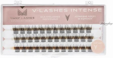Many Beauty - Many Lashes - V-LASHES INTENSE Silk Eyelashes Individuals - Jedwabne rzęsy w kępkach - CC-16mm