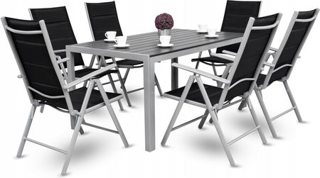 Meble Ogrodowe Aluminiowe Stół I 6 Krzeseł Loret