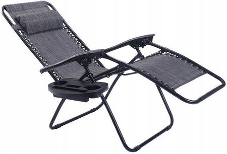 Wygodny Składany Fotel Leżak Zero Gravity + Półka