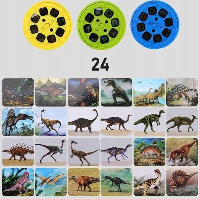 Latarka Projektor Dinozaury Dinozaur 24 Slajdy 2W1 - zdjęcie 5 Latarka Projektor Dinozaury Dinozaur 24 Slajdy 2W1