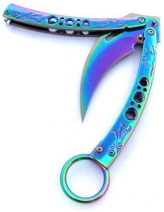 Bsh Nóż Motylek Tęczowy Rainbow Motylkowy Karambit (N499B)
