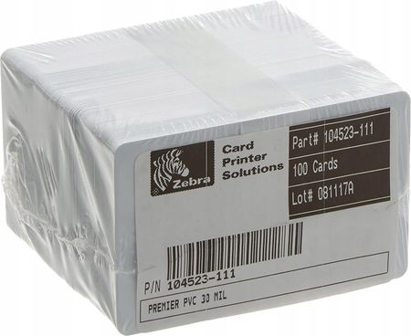 Zebra Karty plastikowe Pvc Premier Cards 100sztuk (104523111)
