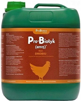 Pro-biotyk EM15 - probiotyk dla drobiu 5L