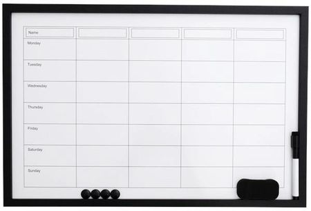 Biała tablica magnetyczna Plan Tygodnia 40 x 60 cm