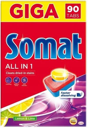 Somat All In One Lemon Tabletki Do Zmywarki Lemon & Lime 90Szt.