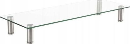 ROLINE Szklany prostokątny stolik pod monitor z regulacją wysokości