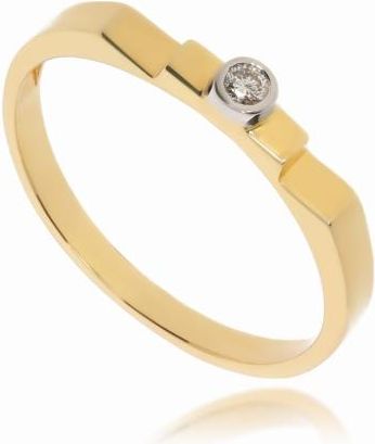 Diament Złoty pierścionek zaręczynowy z diamentami 585 (P3433)