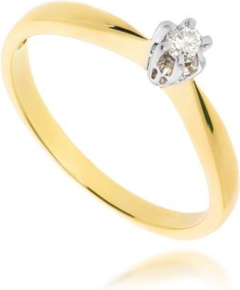 Diament Złoty pierścionek zaręczynowy z diamentem 585 (P936018)