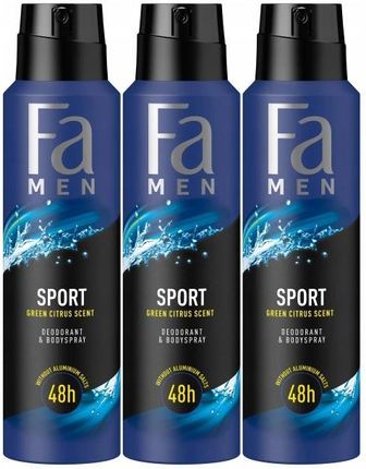 Fa Men Dezodorant Spray Sport 150Ml X3