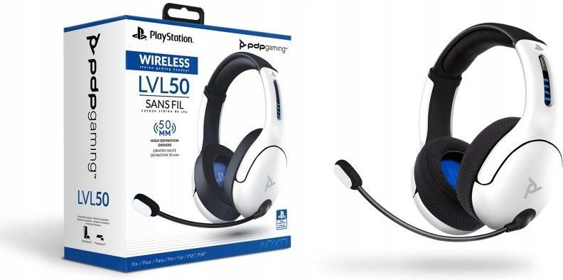 PDP Słuchawki bezprzewodowe PS5 PS4 LVL50 Białe (051049EUWH) - zdjęcie 4 PDP Słuchawki bezprzewodowe PS5 PS4 LVL50 Białe (051049EUWH)