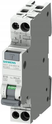 Siemens Wyłącznik Różnicowo-Nadprądowy 2P 10A B 0,03A Typ A 5SV13166KK10