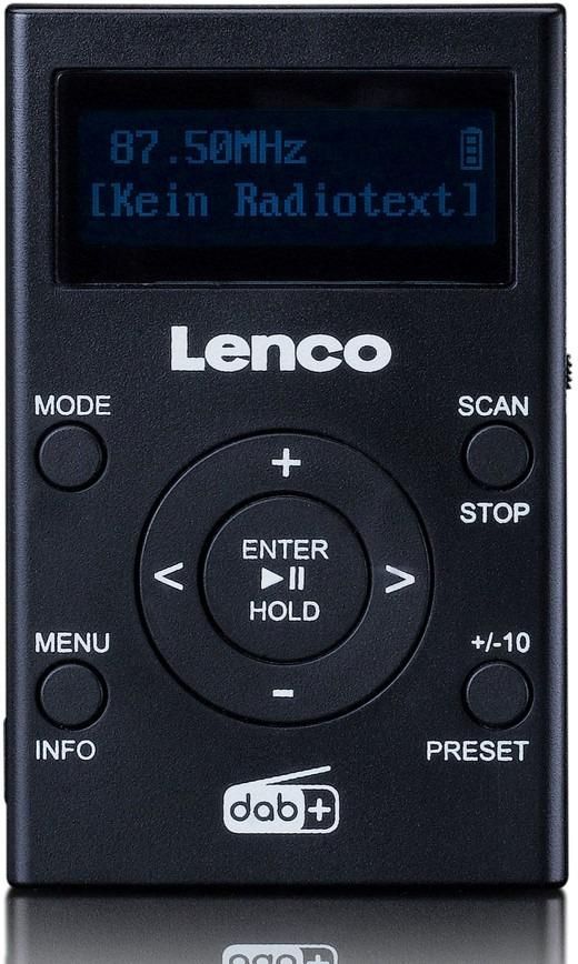 Lenco PDR-011BK - przenośne, kieszonkowe radio DAB+ / FM i odtwarzacz MP4 - zdjęcie 2 Lenco PDR-011BK - przenośne, kieszonkowe radio DAB+ / FM i odtwarzacz MP4