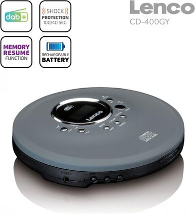 Lenco CD-400GY - discman CD/MP3 i radio DAB+/FM