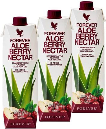 Aloe Forever Trójpak Aloe Berry Nectar- Miazsz aloesowy do picia o smaku żurawiny i jabłka 3x1l