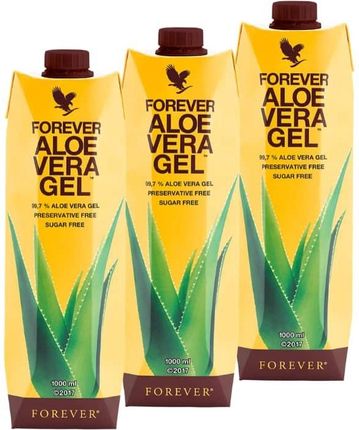 Aloe Forever Forever Aloe Vera Gel Trójpak- Miąższ aloesowy do picia o smaku czystego aloesu 3x1l