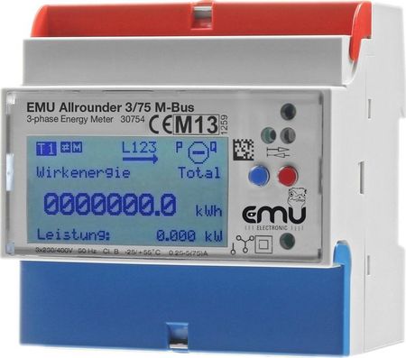 Emu Electronic Licznik Energii 3 Fazowy Pomiar Bezpośredni 75A M-Bus Emuallrounder 3/75