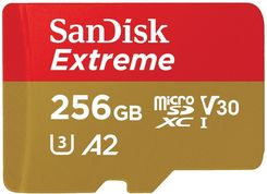 SanDisk microSDXC Extreme 256GB 190/130 MB/s A2 C10 V30 UHS-I U3 (SDSQXAV256GGN6MA)