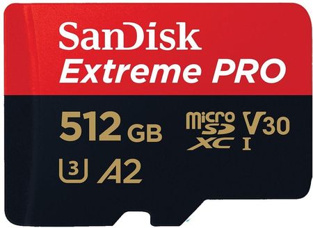 SanDisk microSDXC Extreme Pro 512GB 200/140 MB/s A2 C10 V30 UHS-I U3 (SDSQXCD512GGN6MA)