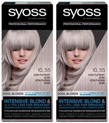 Syoss Farba Do Włosów 10-55 Platynowy Blond X 2Szt