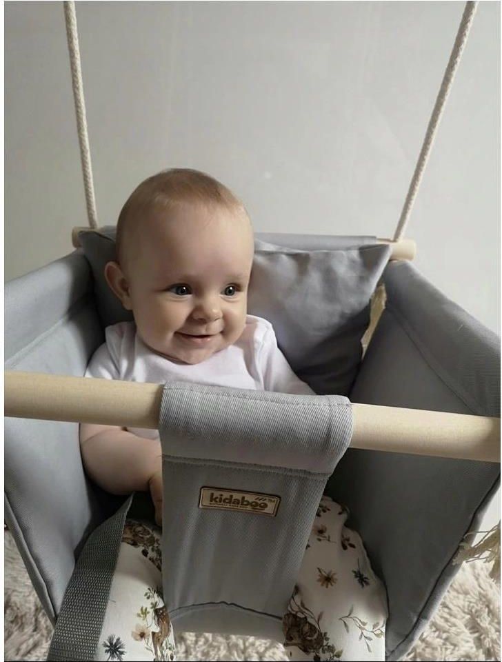 Kidaboo Huśtawka Skandynawska Certyfikat+Pasy Bezp (BASICGREY) - zdjęcie 6 Kidaboo Huśtawka Skandynawska Certyfikat+Pasy Bezp (BASICGREY)