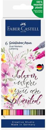 Faber Castell Pisak Akwarelowy Goldfaber Aqua Zestaw Lettering 6 Sztuk