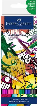 Faber Castell Pisak Akwarelowy Goldfaber Aqua Zestaw Graffiti 6 Sztuk